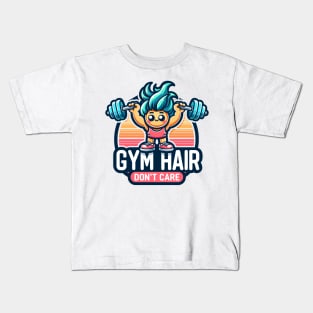 Fun Gym Hair Don't Care Fitness Tee Kids T-Shirt
